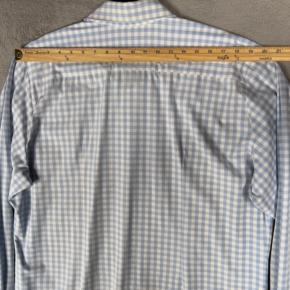 Mizzen+Main Leeward Button Up Shirt‎ Men's 2XL Trim Fit Light Blue Gingham Check - Picture 10 of 11